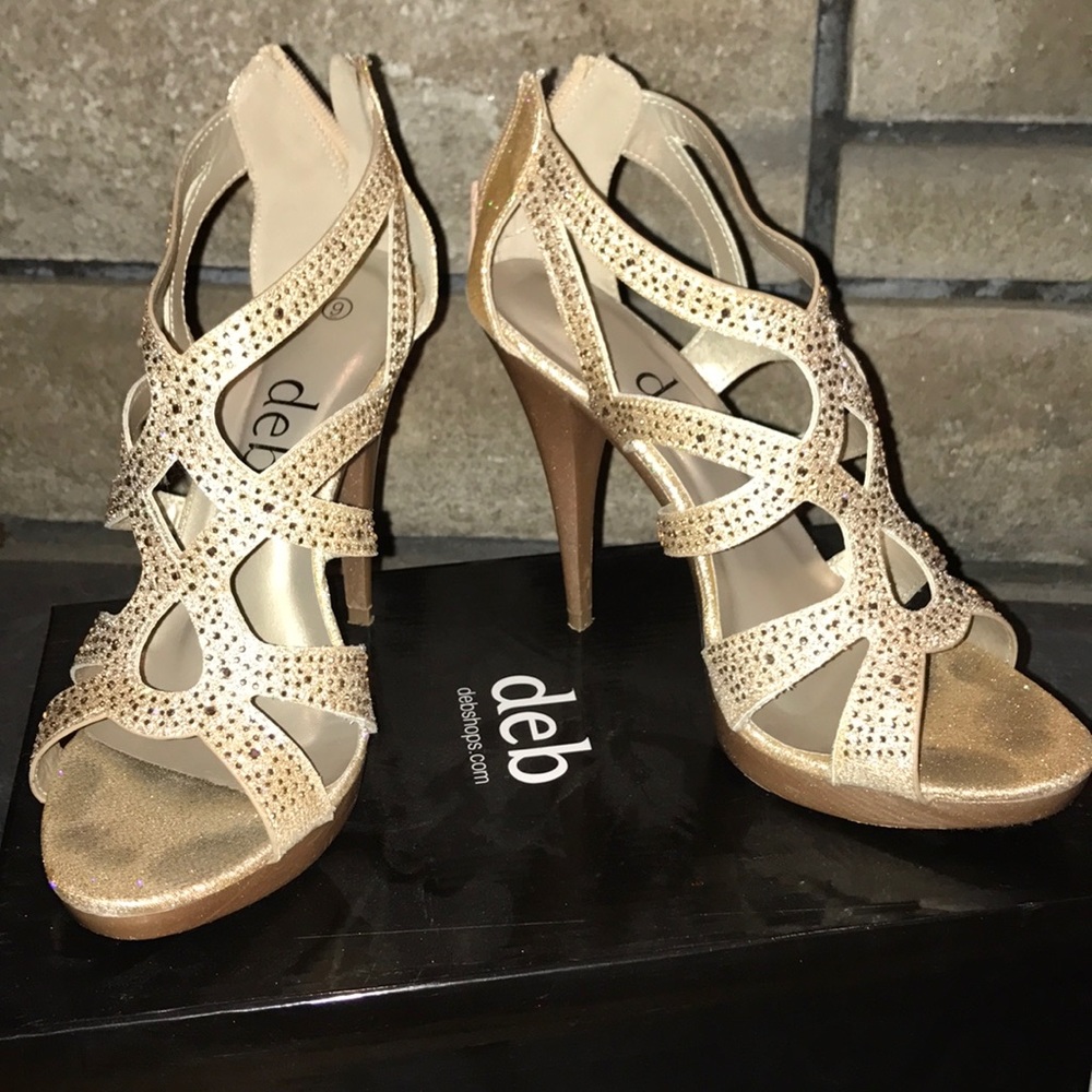 Rose Gold studded heels - FINAL SALE